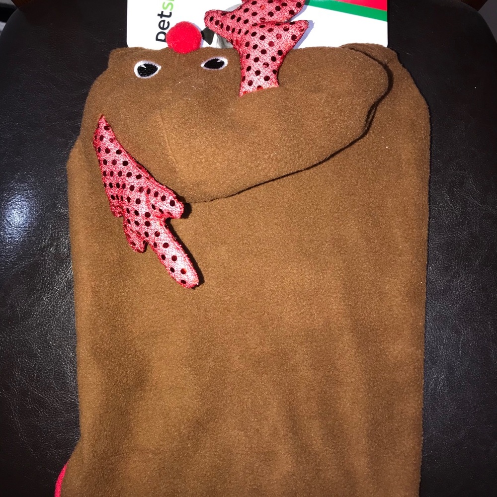 Brand New Rudolph Rednose Dog Puppy Costume Medium